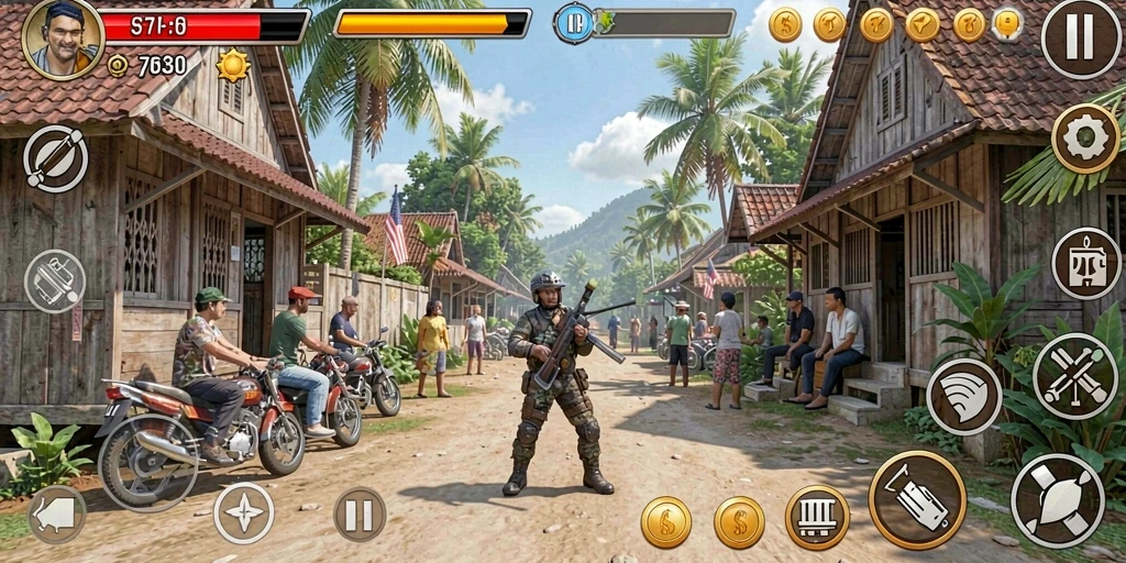 Screenshot dari level menantang yang seru.